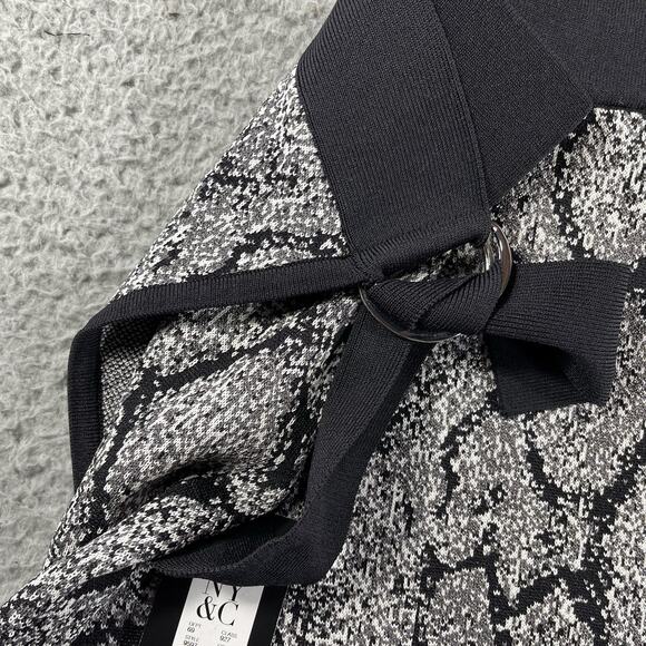 Gabrielle Union NY&C Snake Print Knit Faux Wrap Skirt Gray Black Plus XXL NWT - Picture 5 of 11